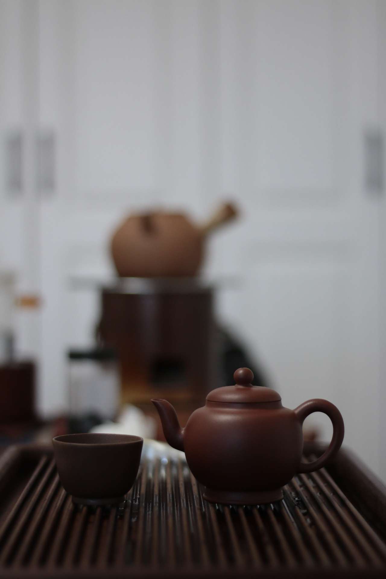 品名紫泥宫灯壶，泥料原矿紫泥