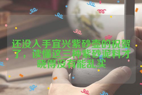 还没入手宜兴紫砂壶的祝贺了,读懂这三种紫砂泥料才晓得没有能乱买