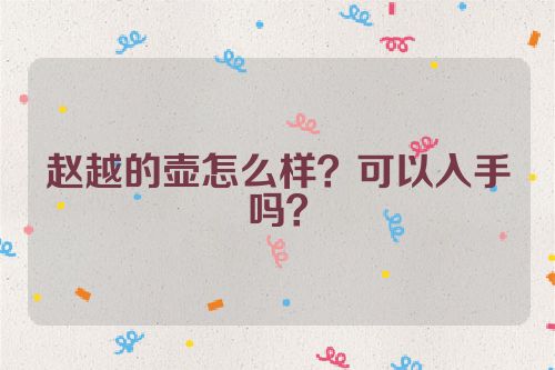 赵越的壶怎么样？可以入手吗？