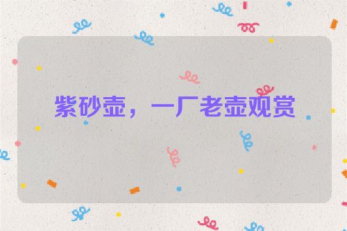 紫砂壶,一厂老壶观赏